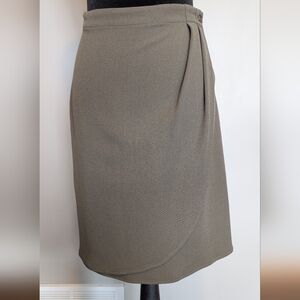 Olive Green Calvin Klein Wrap Skirt Size 10 From Holt Renfrew